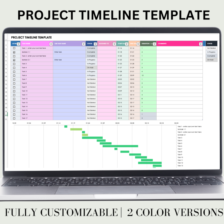 Excel project timeline template project template project launch ...