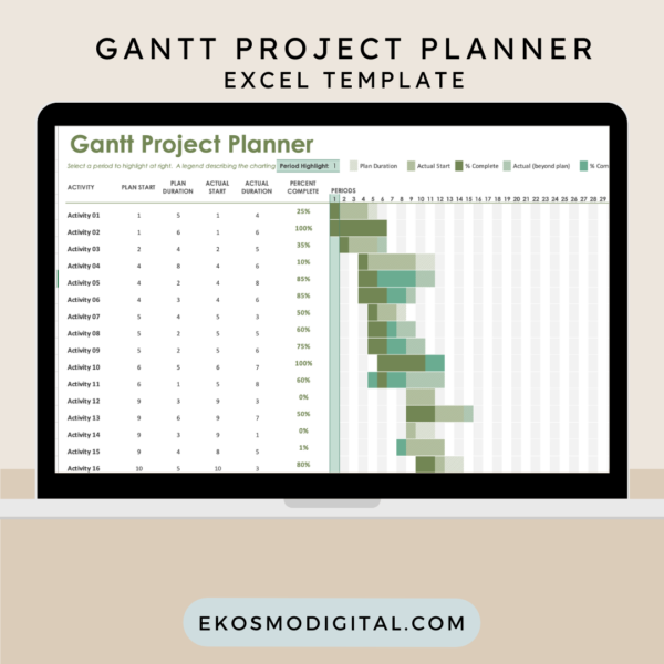 Gantt Project Planner Excel Template - Image 2